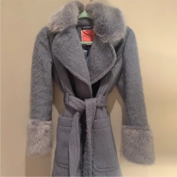 Kate Spade Fur Trim Wrap Coat - Picture 6 of 10